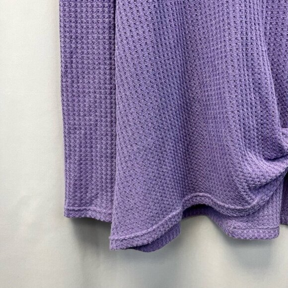 Uhapy Womens Casual Top Purple Long Sleeve Twist Front Waffle Knit Small - Picture 7 of 10